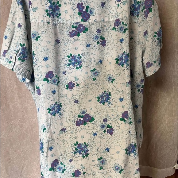 Floral Women's Top - White and Purple - Picture 6 of 9
